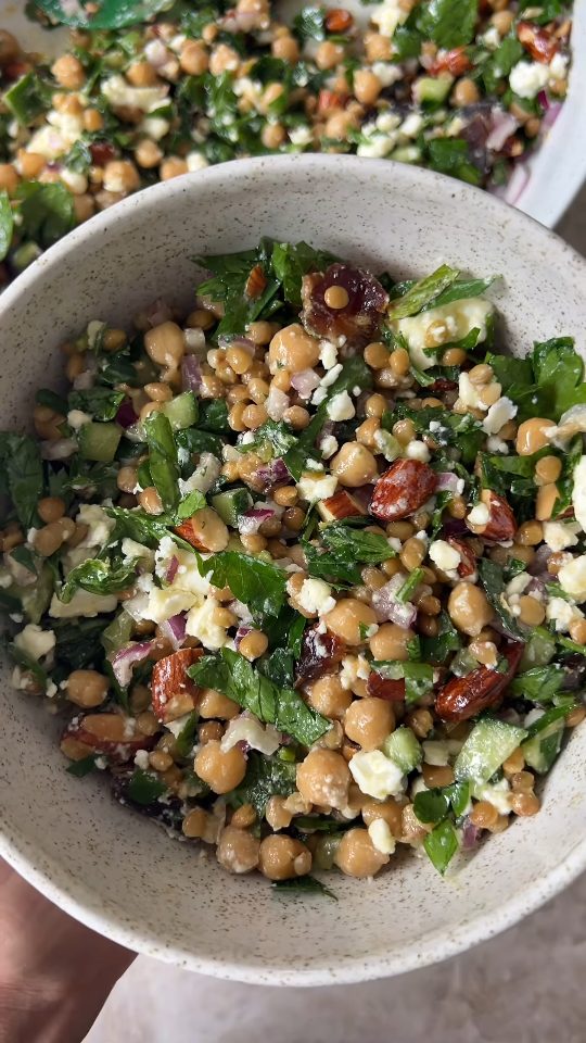 Video frame thumbnail for No-Cook Lentil & Chickpea Salad