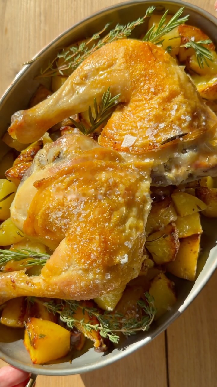 Video frame thumbnail for Spatchcock Roast Chicken with Crispy Herb Potatoes